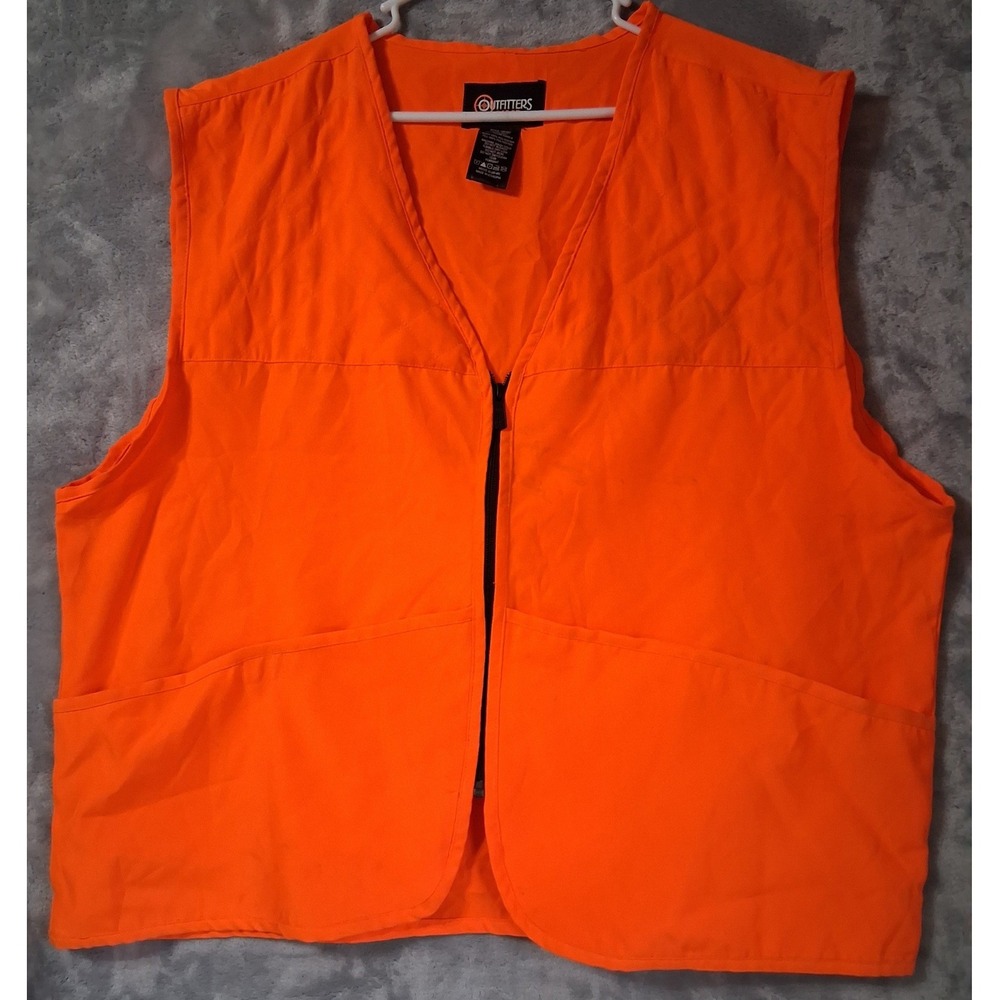Outfitters Ridge Mens XL Blaze Orange Hunting Vest Zip Up Quilted ORV001 Utility
